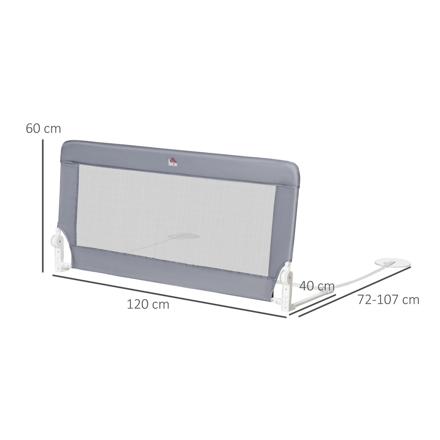 Children's bed rail, 120cm Bed cover, Grey