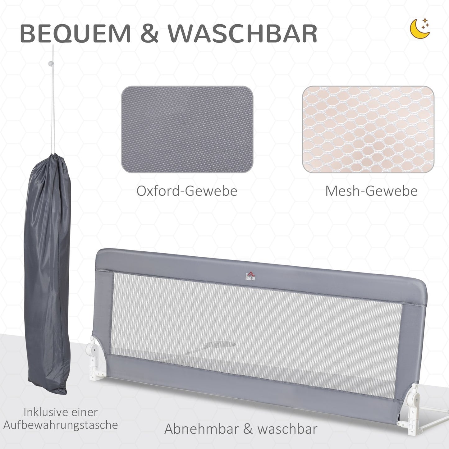 Children's bed rail Fall protection, Grey, 150cm