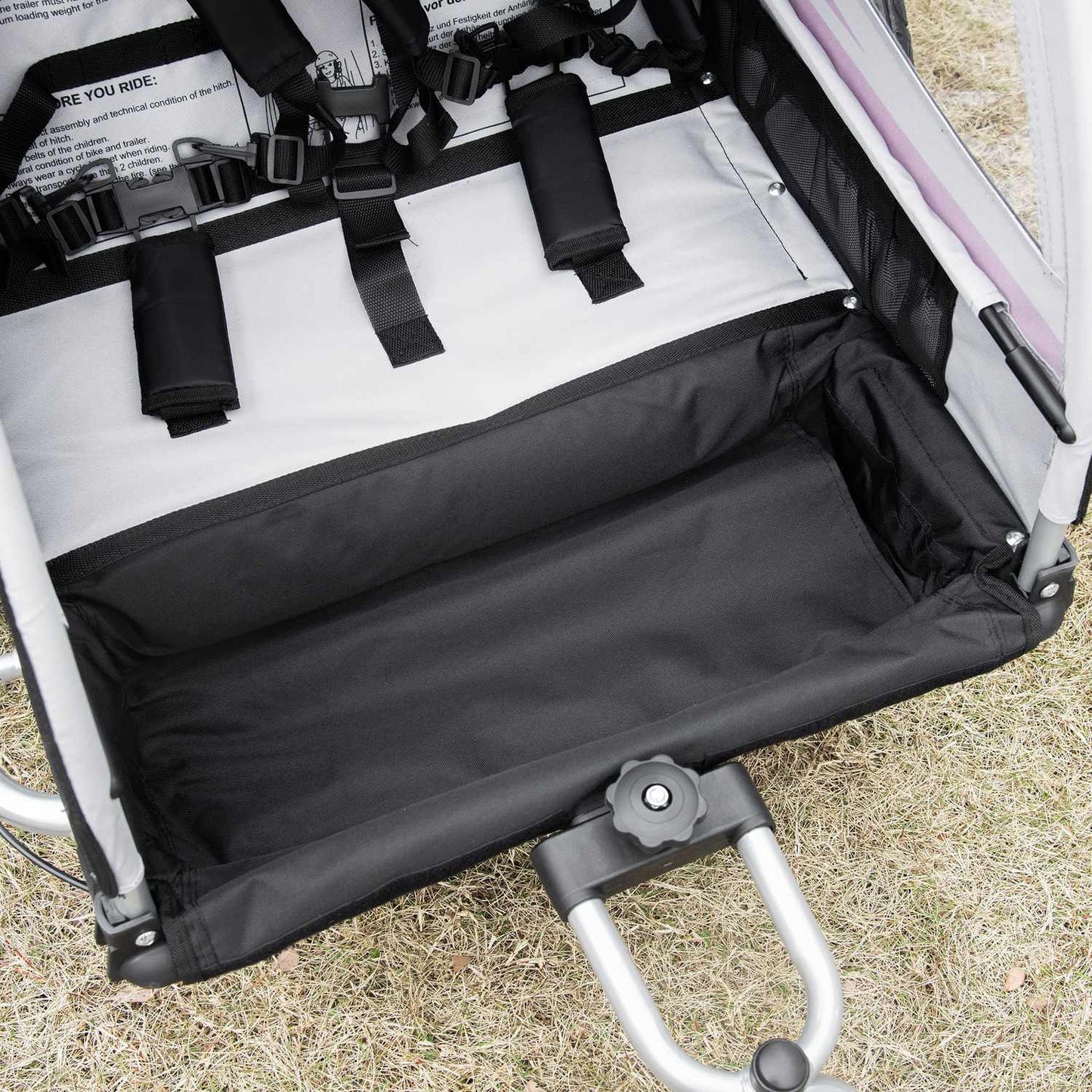 2-in-1 children's bike trailer with suspension and brake, red/black