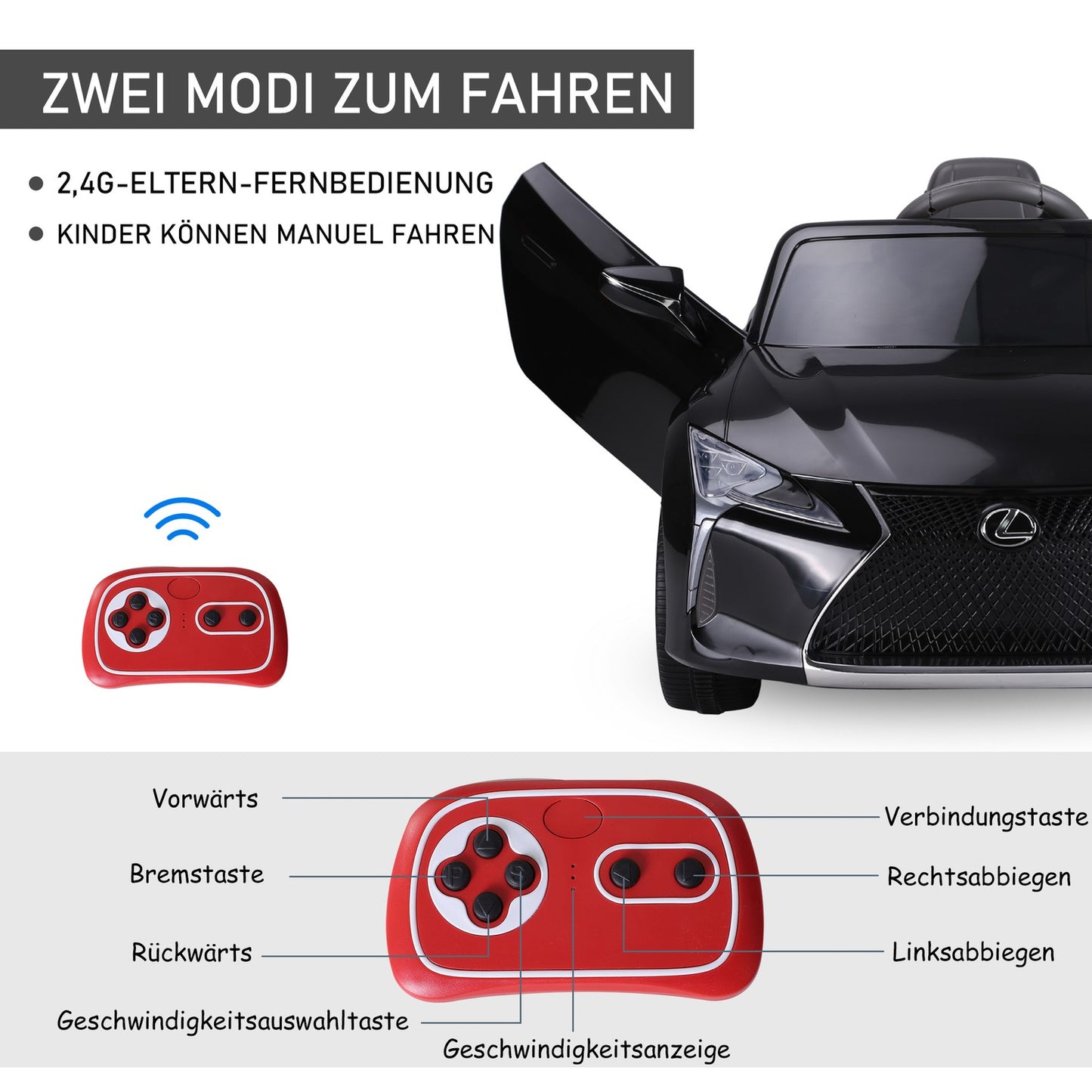 Children's car with remote control and music, 3-6 years