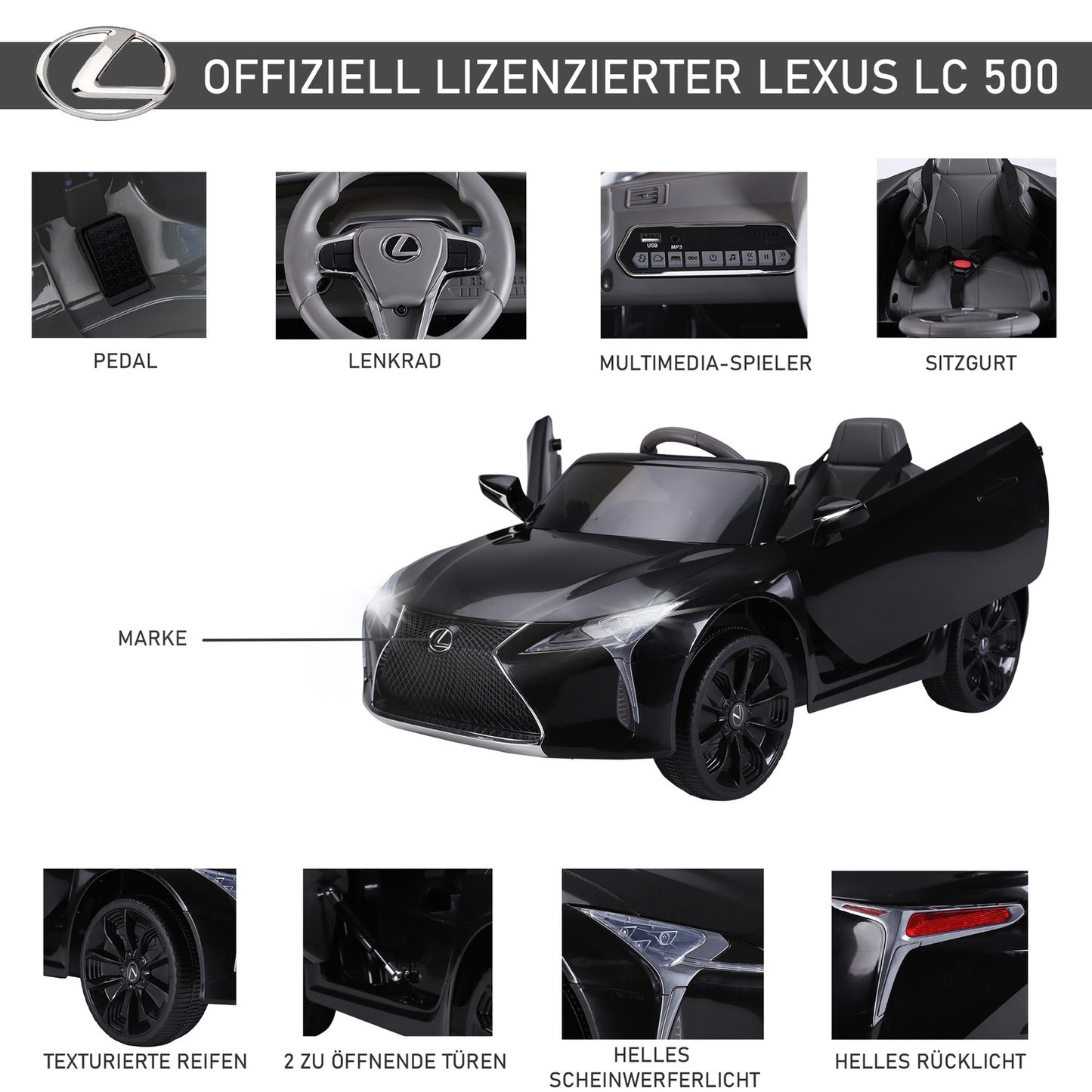 Children's car with remote control and music, 3-6 years