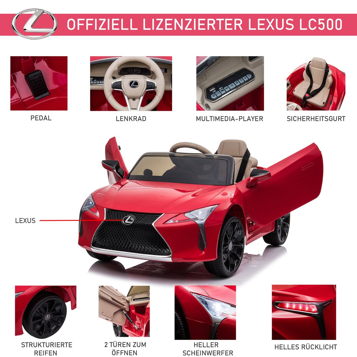 Lexus LC500 Electric car for children, remote control, age 3-6