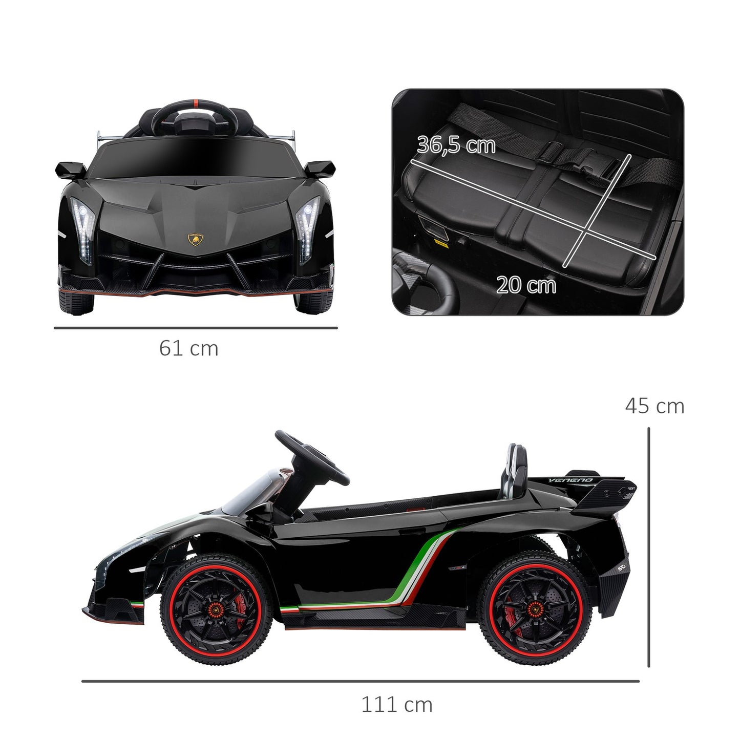Children's 12V electric car with Bluetooth & remote control