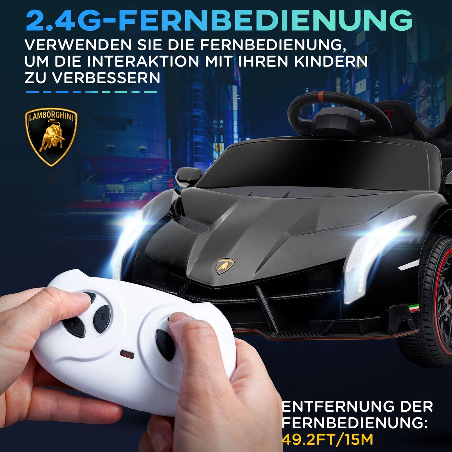 Children's 12V electric car with Bluetooth & remote control
