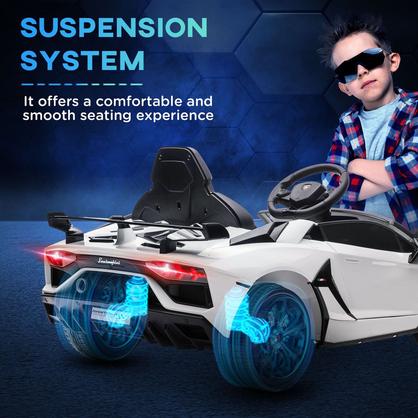 Children's 12V electric car with remote control, mp3 & lights