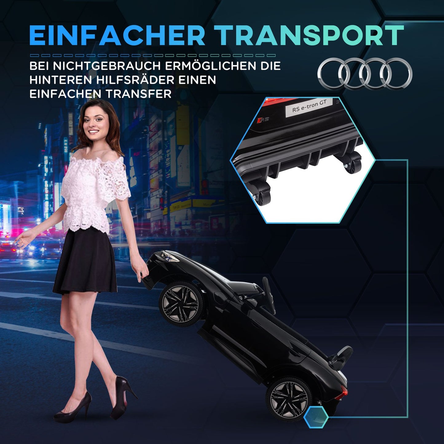 Electric car for children with remote control, seat belt and sound