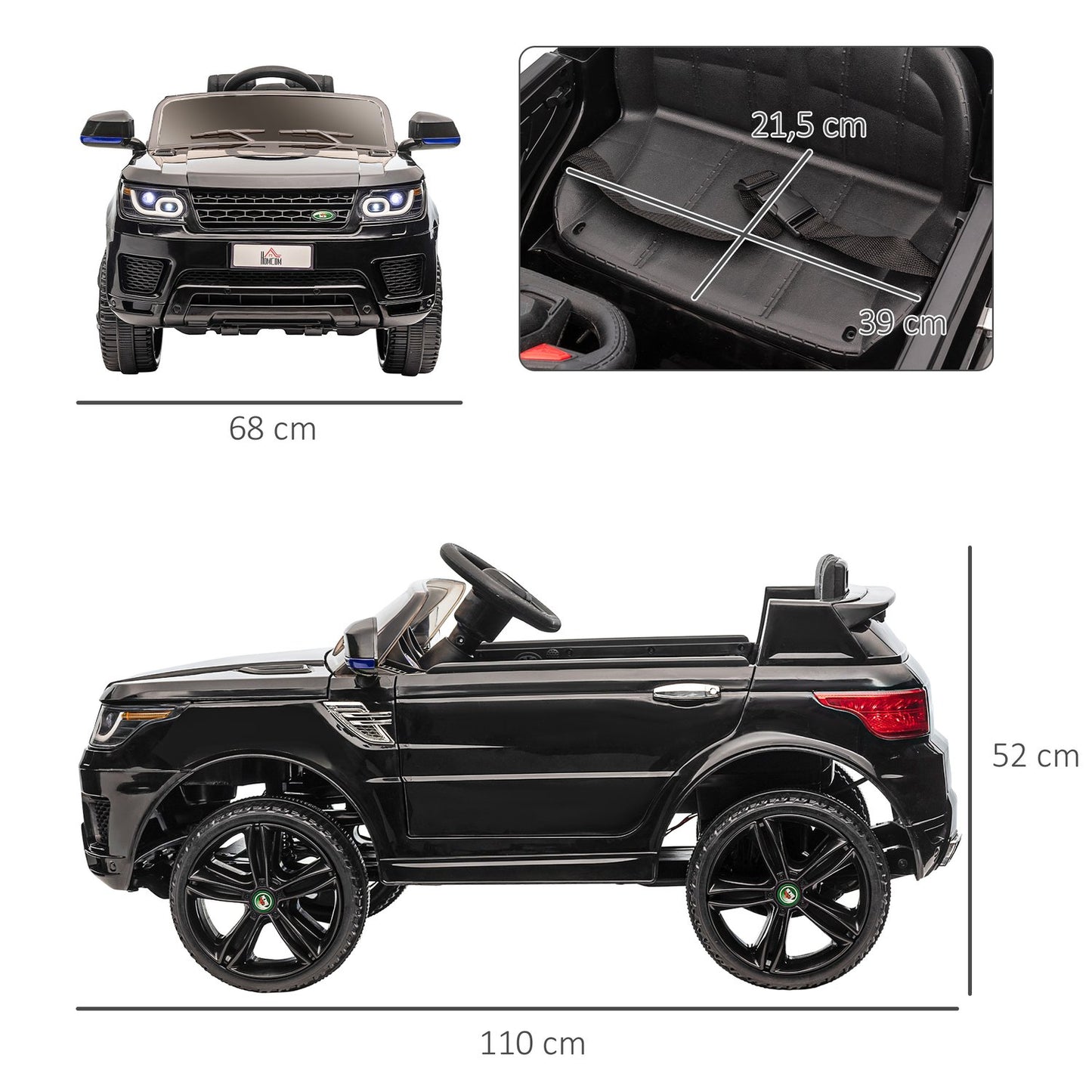 Electric car for children with remote control, lights, music
