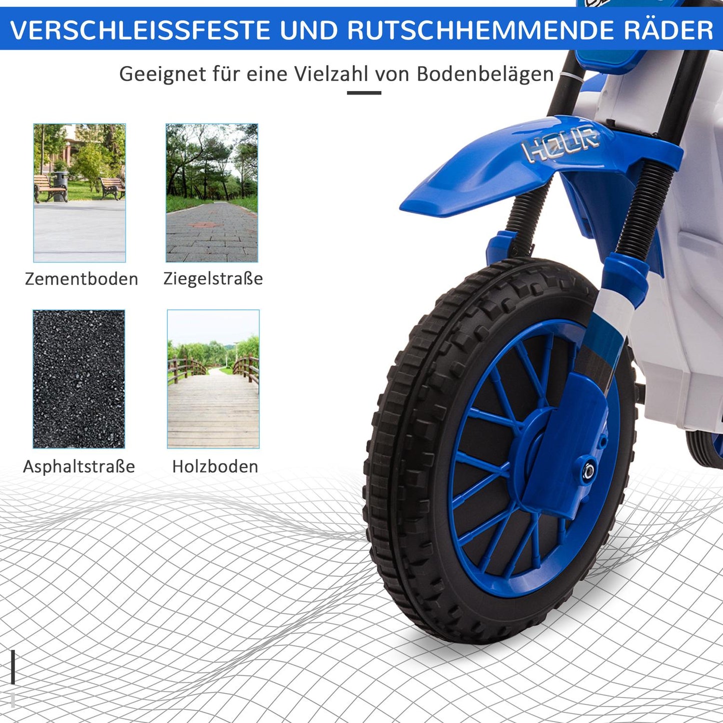 Children's 12V Electric Motorcycle, Removable Wheels, Ages 3+
