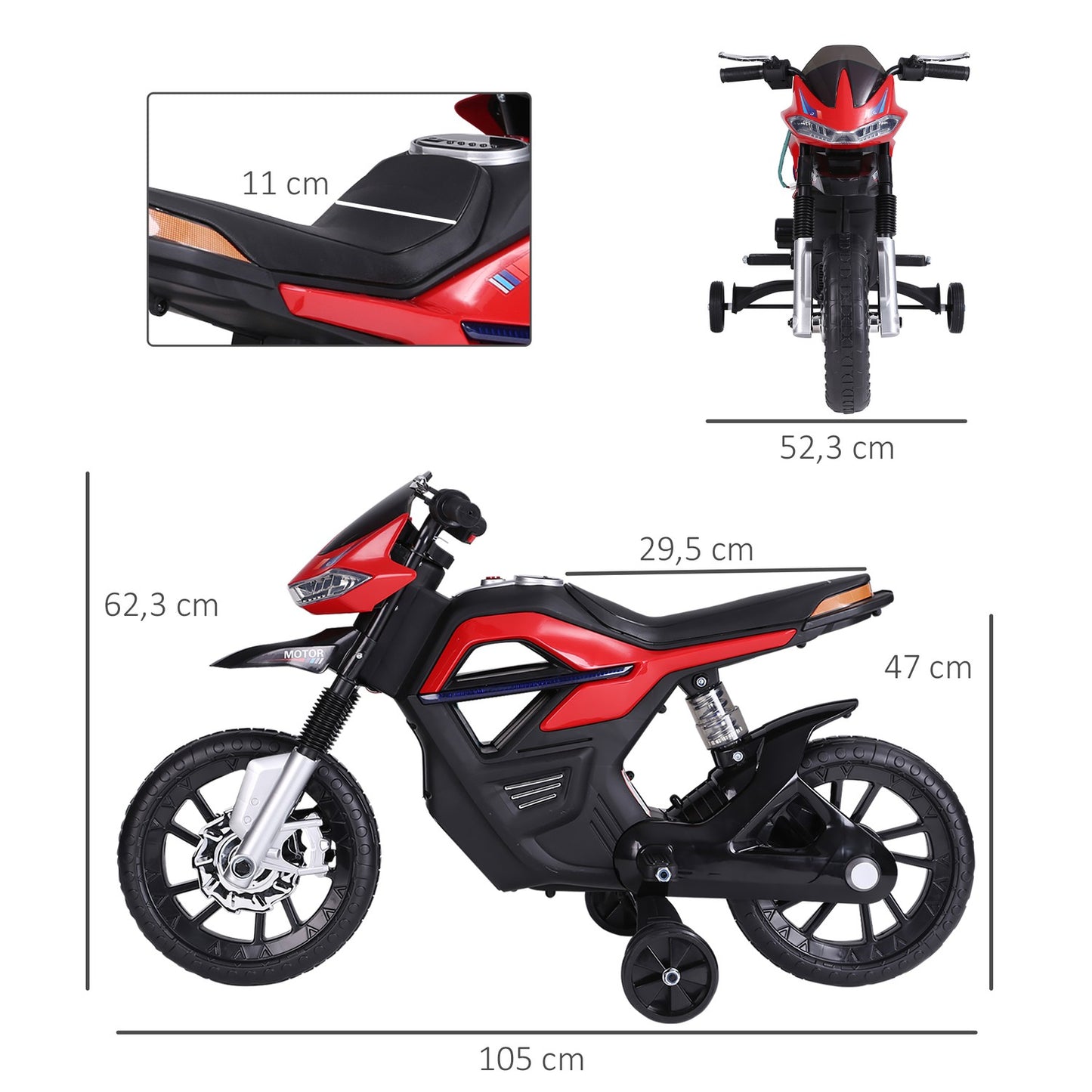 Electric motorcycle for children - light, music, 3 km/h, 3-6 years