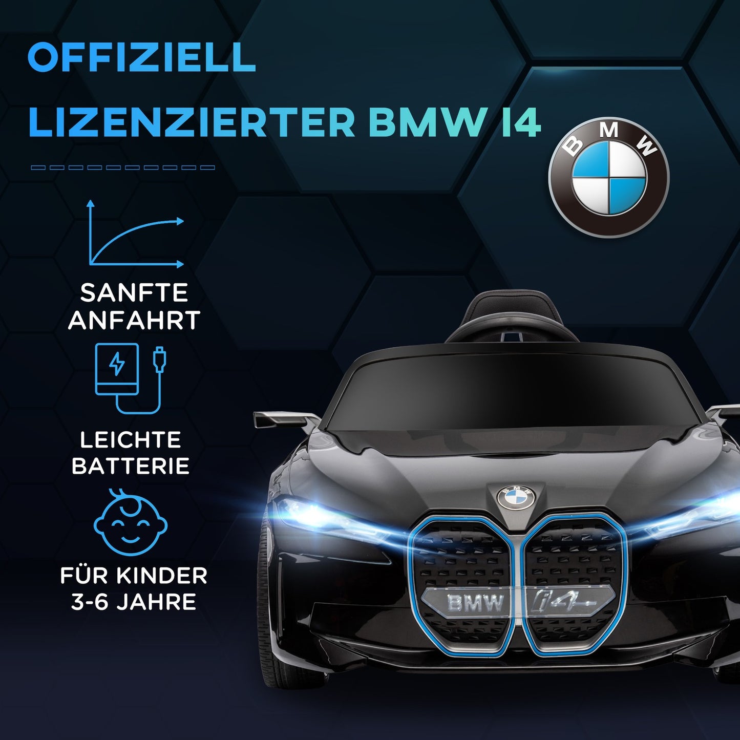 Electric car for children with remote control, headlights and MP3 player