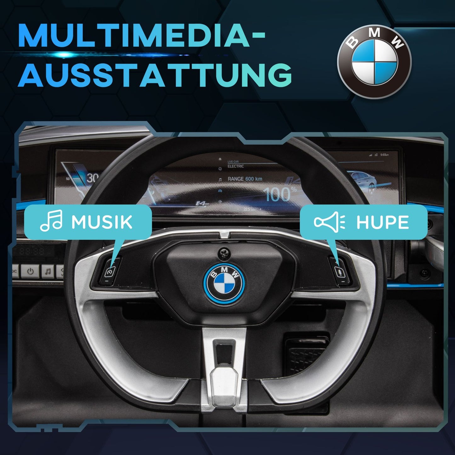 Electric car for children with remote control, headlights and MP3 player