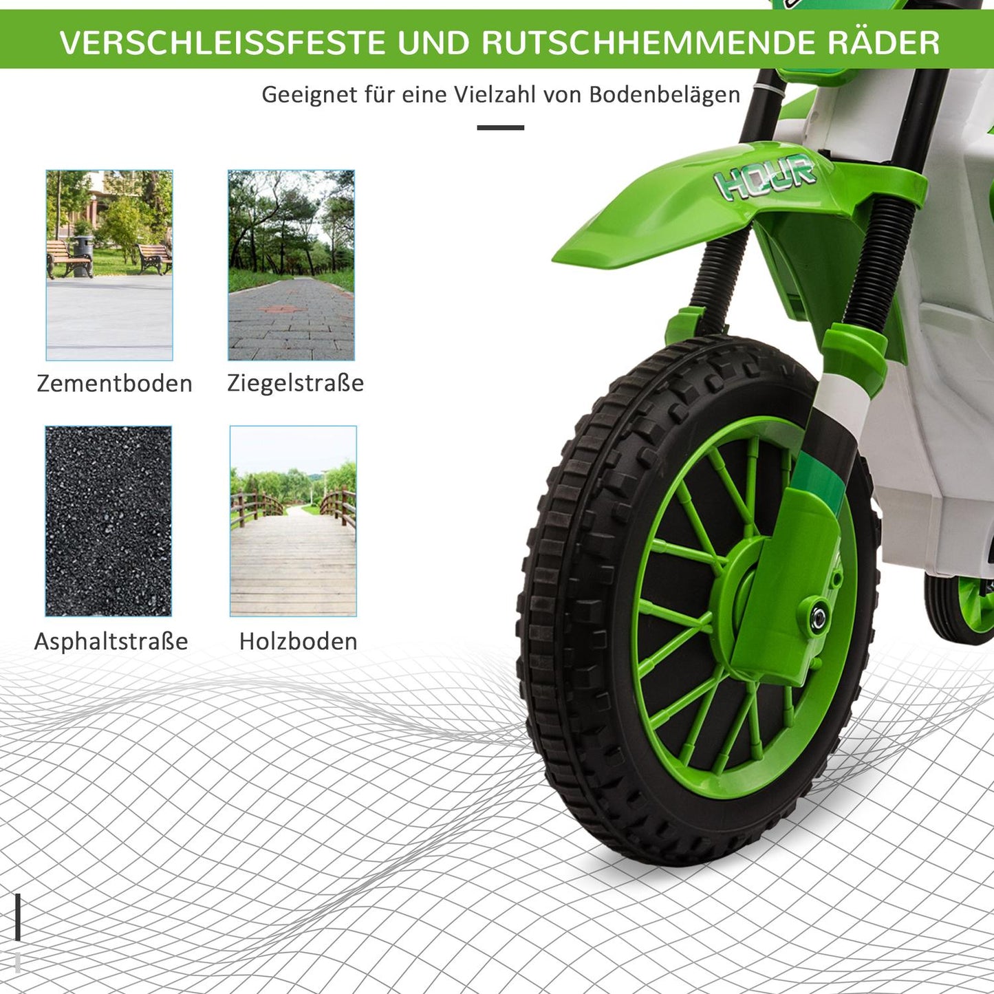 Children's 12V electric motorcycle with training wheels