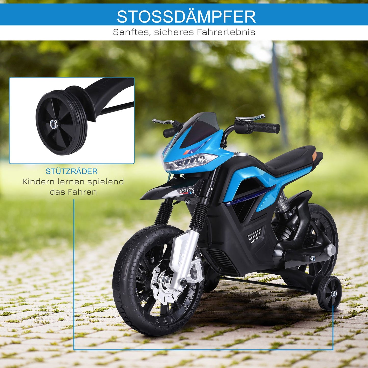 Electric motorcycle for children, 3-6 years, MP3 and lights, 3 km/h