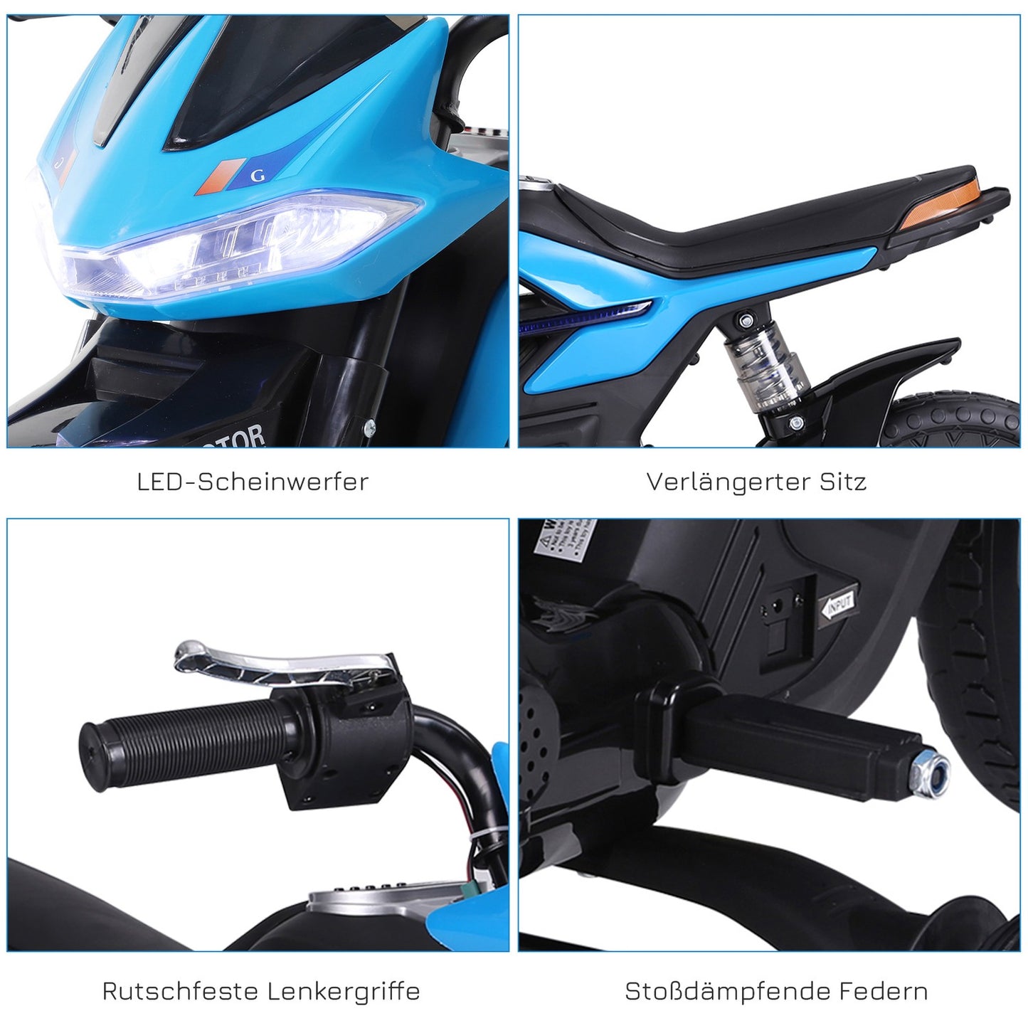 Electric motorcycle for children, 3-6 years, MP3 and lights, 3 km/h