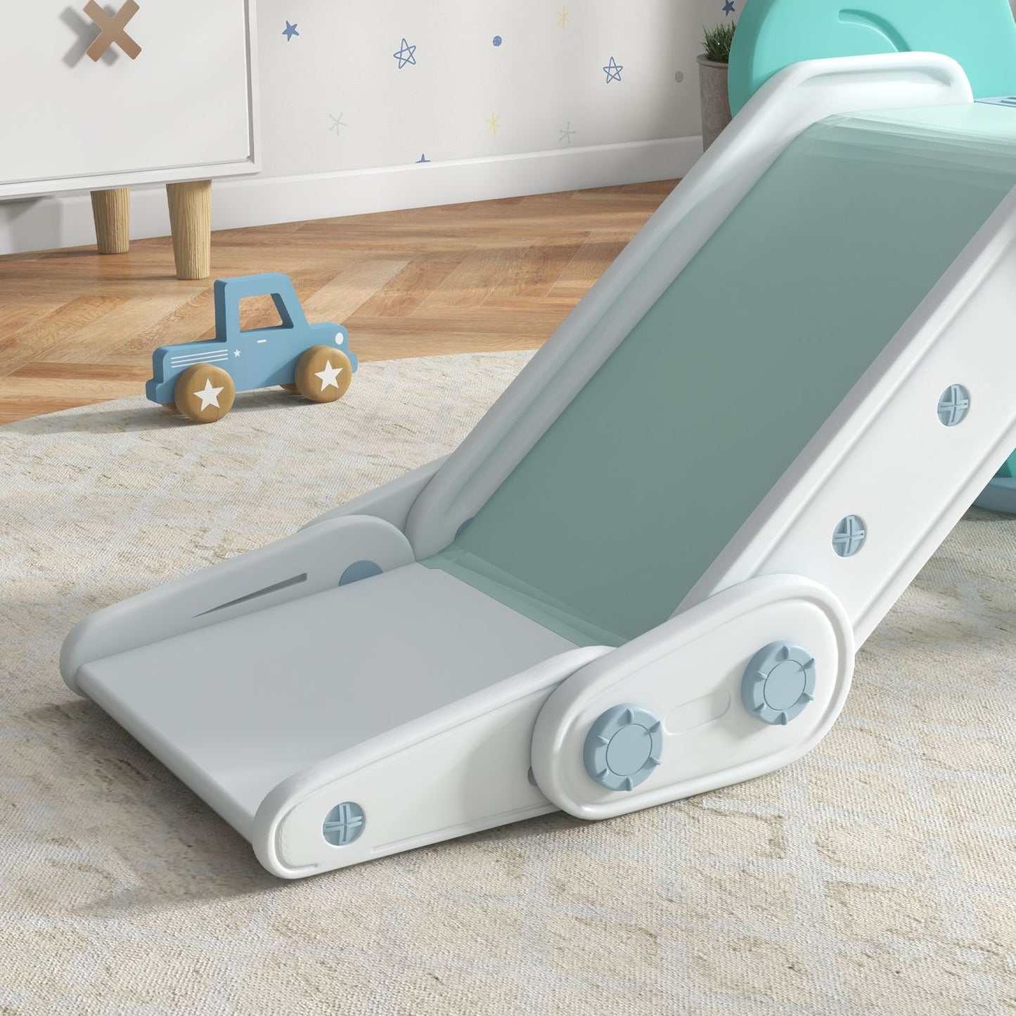 Children's foldable slide, indoor/outdoor, age 1.5-3, green