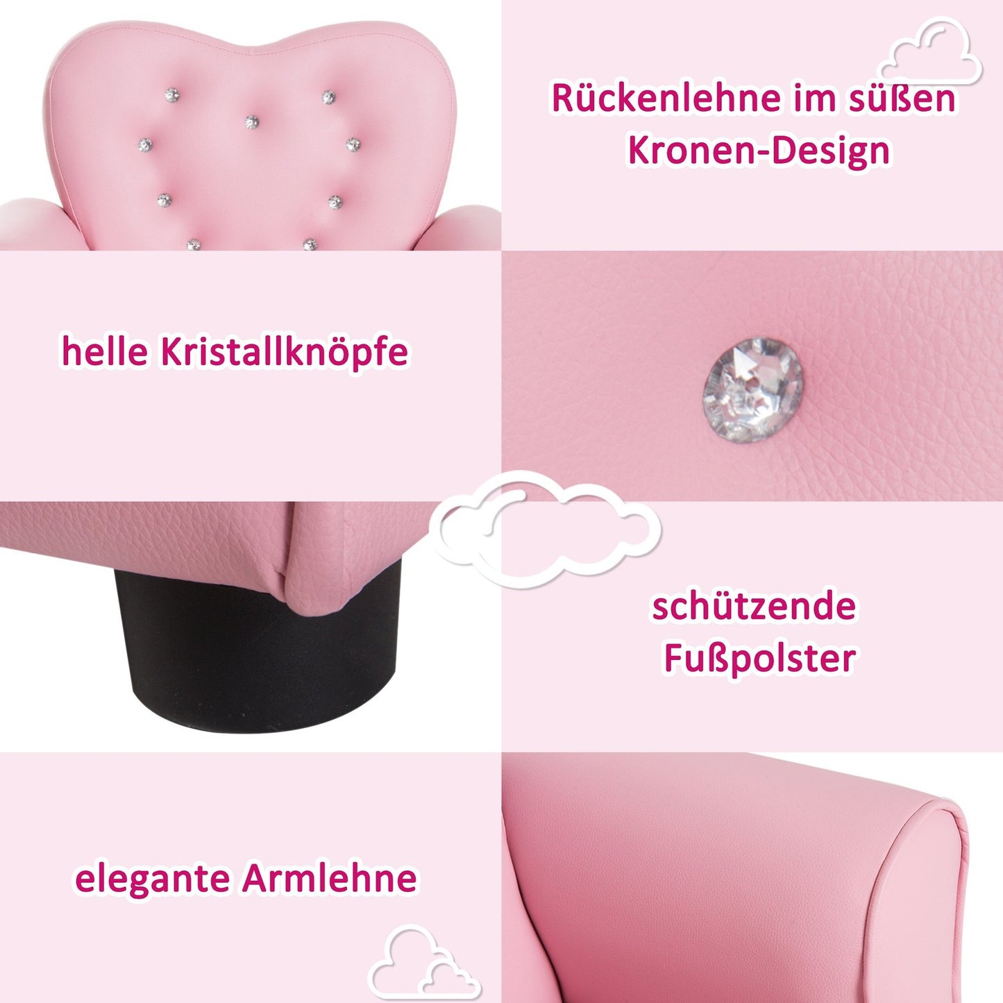 Pink heart-shaped sofa for children - cozy and cute design
