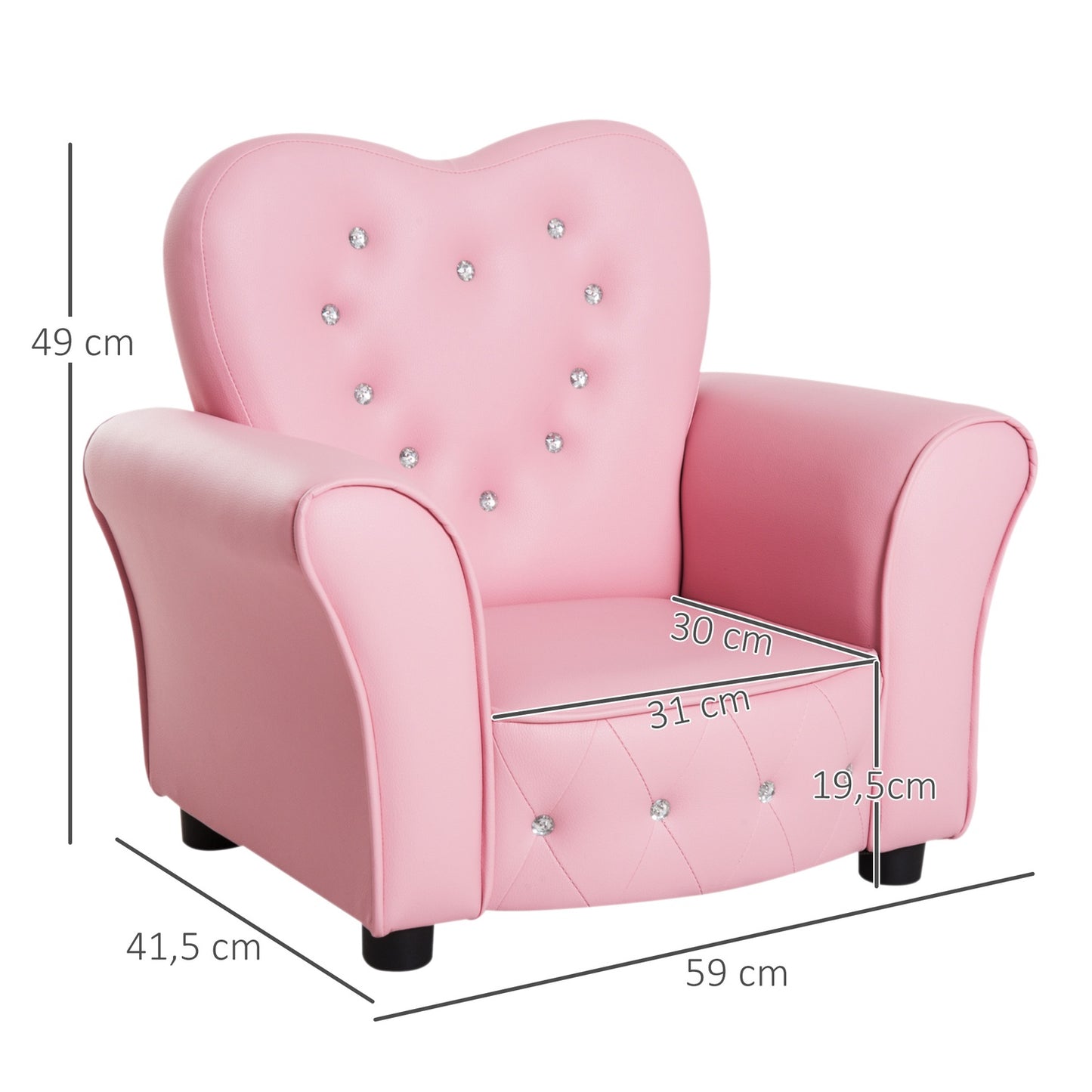 Pink heart-shaped sofa for children - cozy and cute design