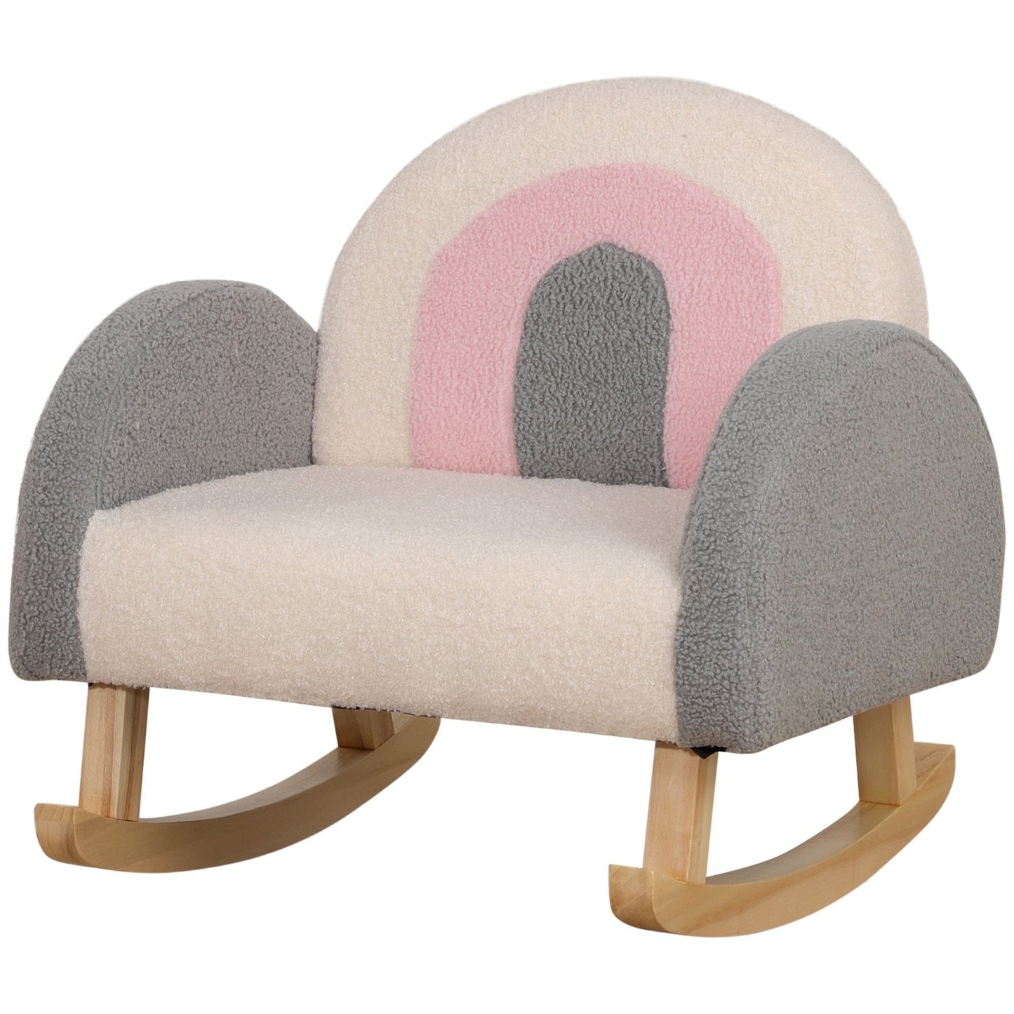 Children's rocking chair - Grey, Cozy lambskin, 3-5 years