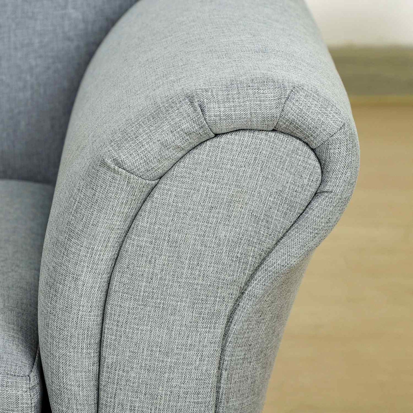Light gray children's sofa with storage - solid wood, 80x40x49 cm