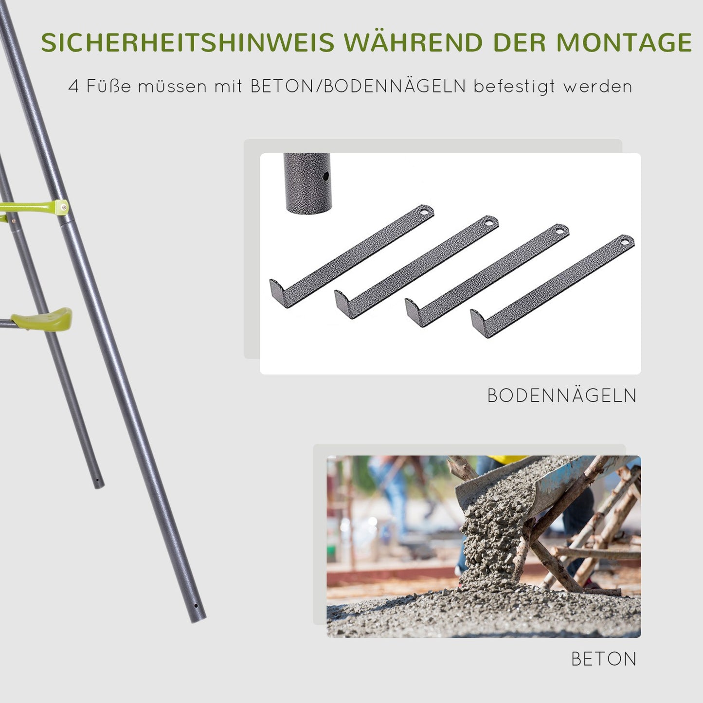 Garden swings for children with climbing ladder and seesaw