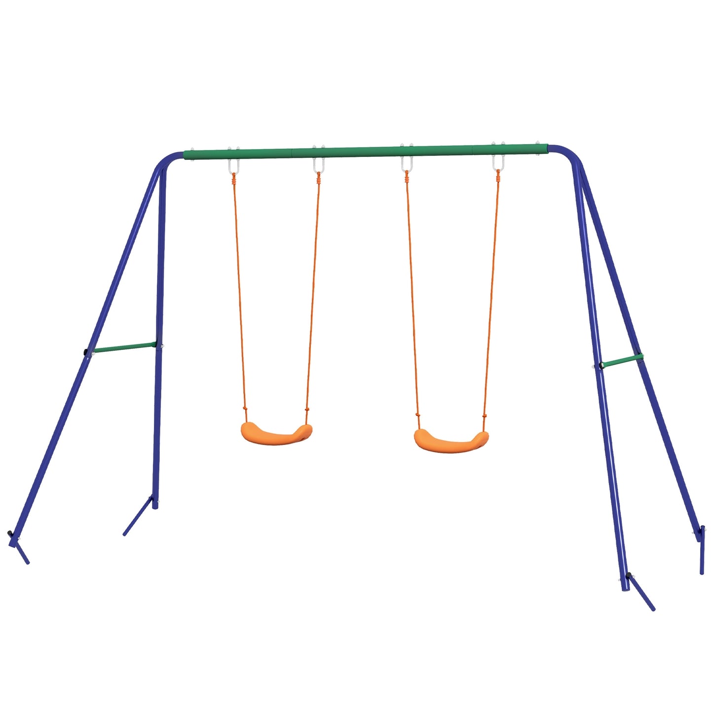 Steel garden swings for two children, 3-8 years, 2.69 m