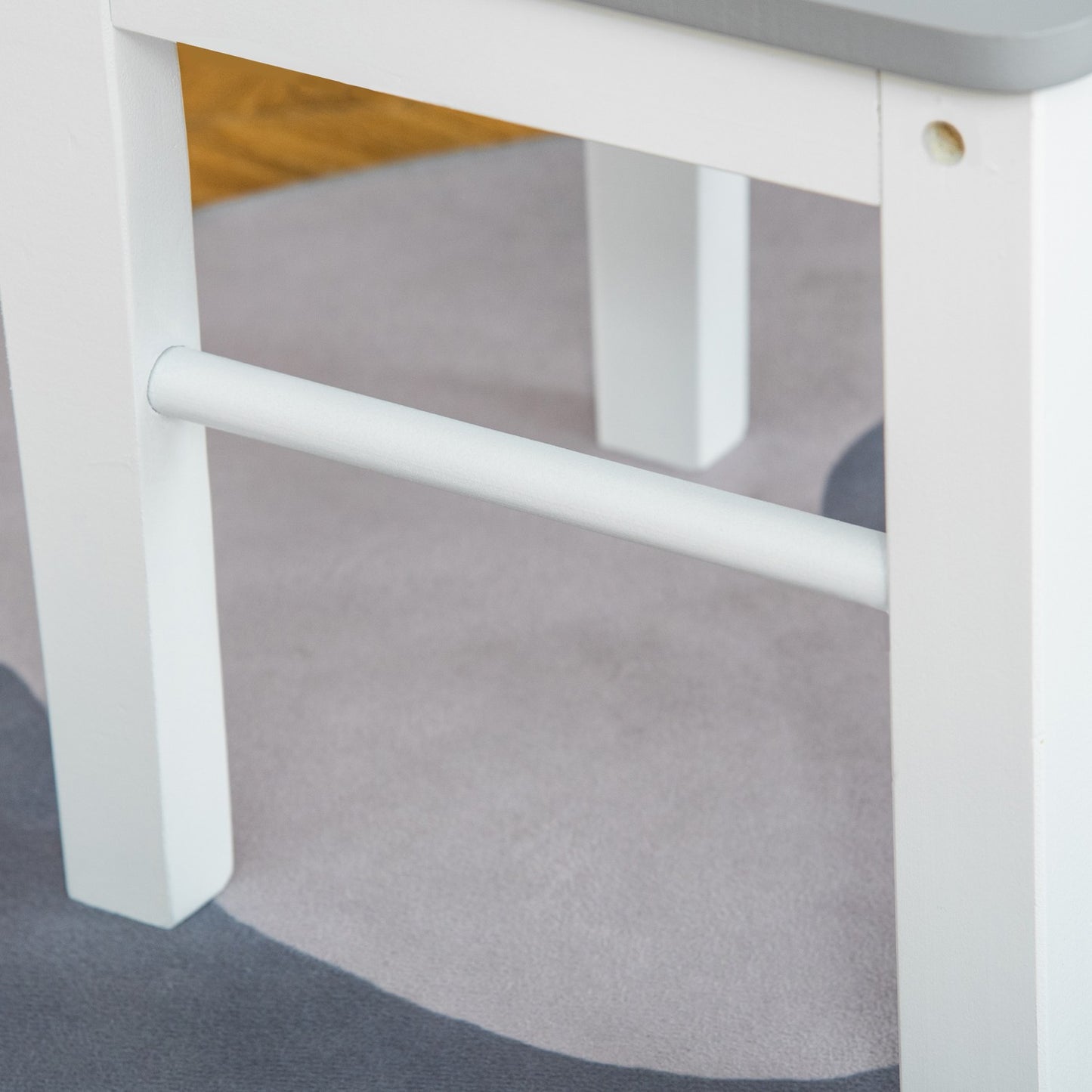 Children's table with storage, White & Grey, Wood