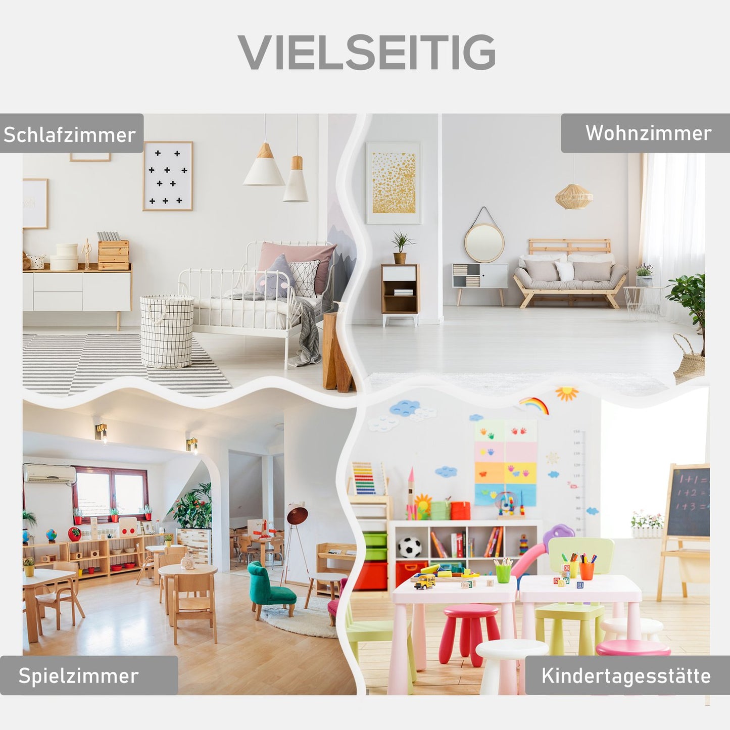 Children's table with storage, White & Grey, Wood