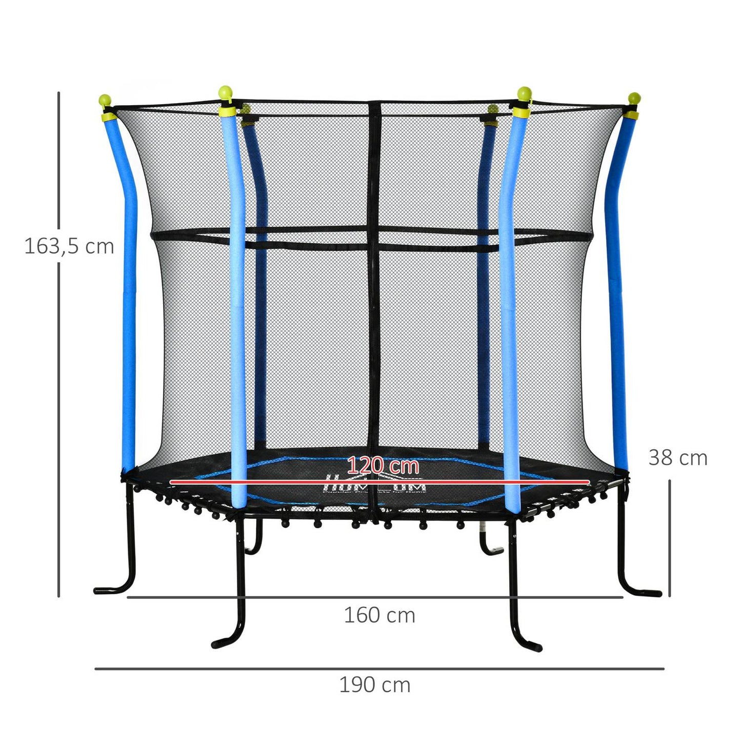 Children's 5.3ft Garden Trampoline, Safety Net, Up to 60kg