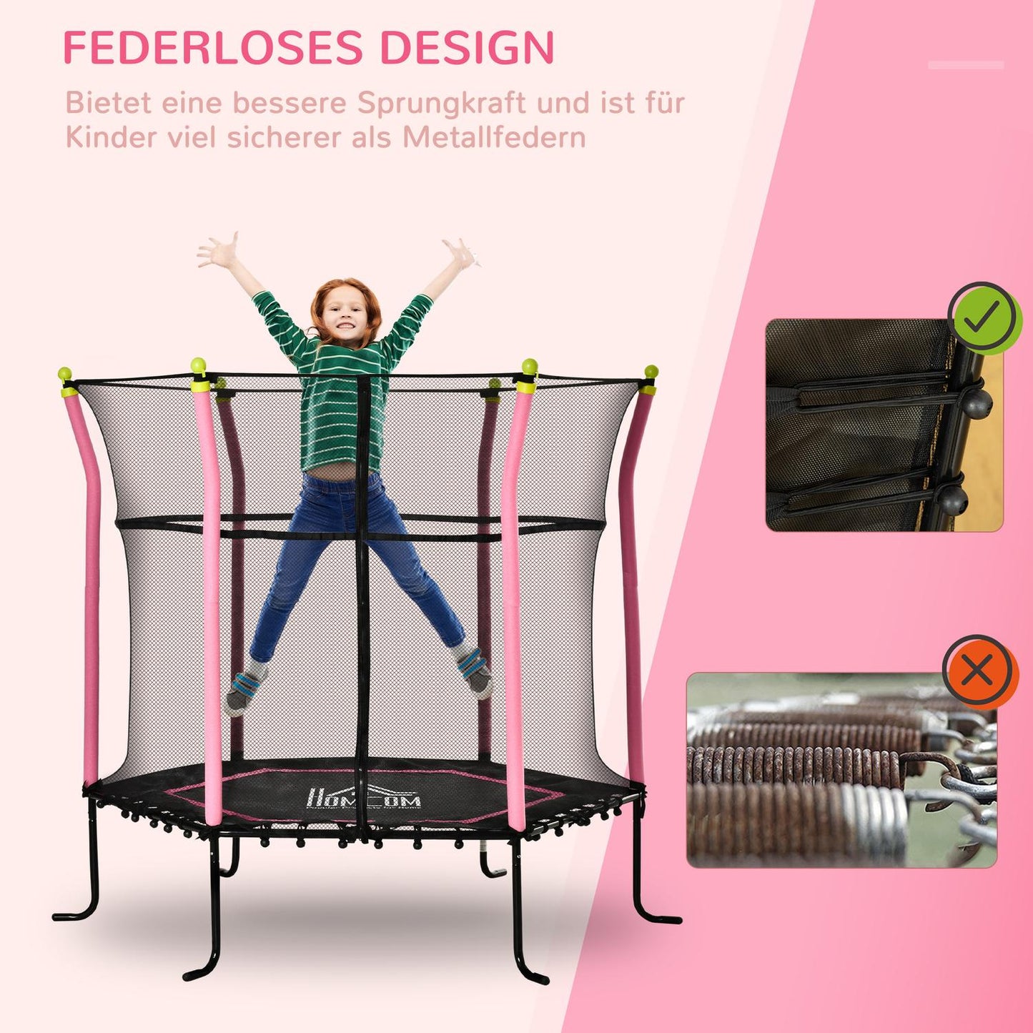 5.3ft Children's Garden Trampoline with Safety Net - up to 60kg