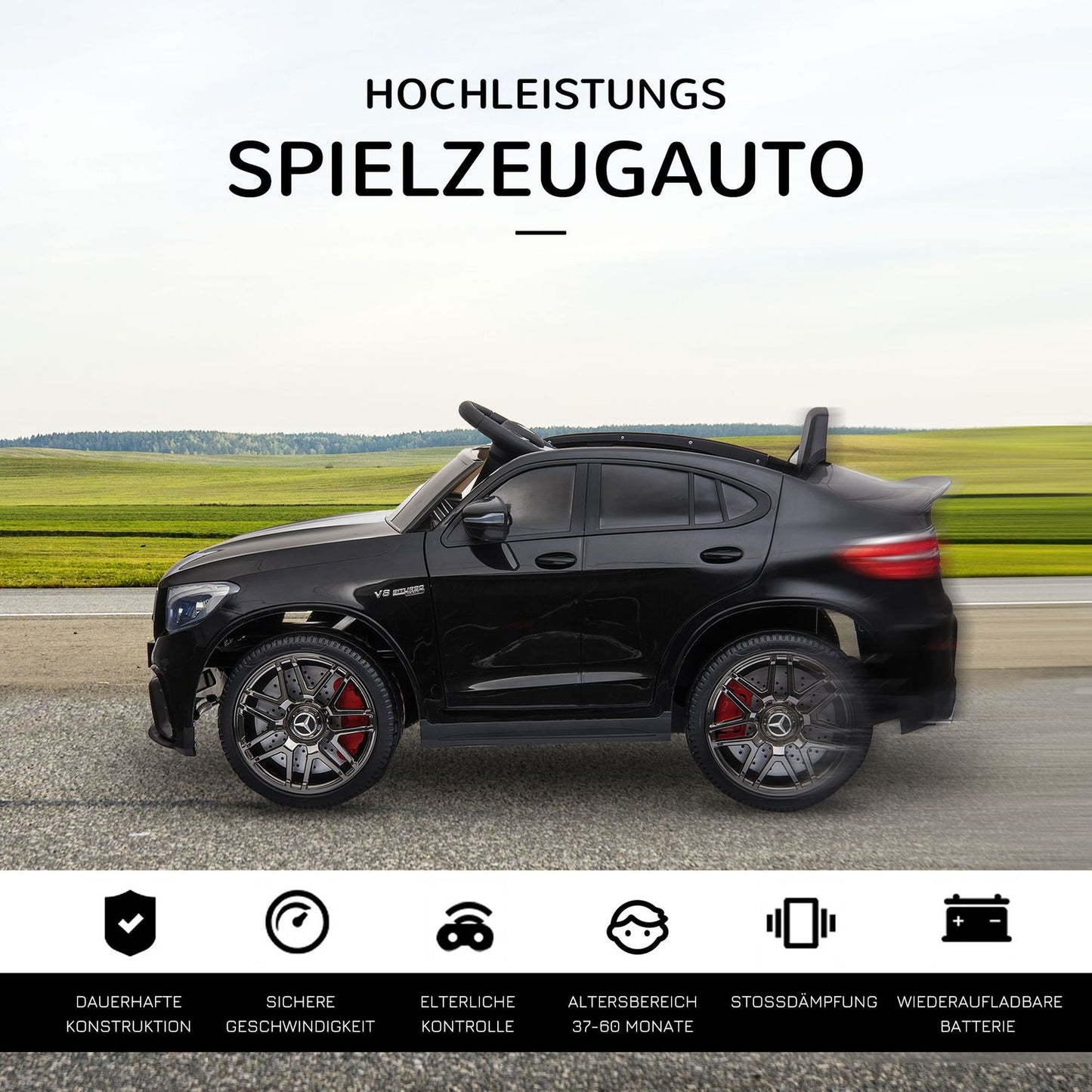 Electric Mercedes-Benz GLA45 passenger car with remote control