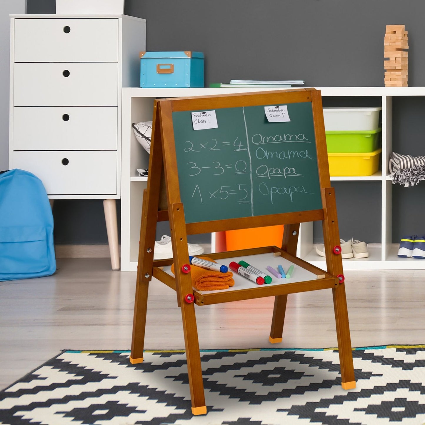 Children's 2-in-1 Easel – Whiteboard & Chalkboard