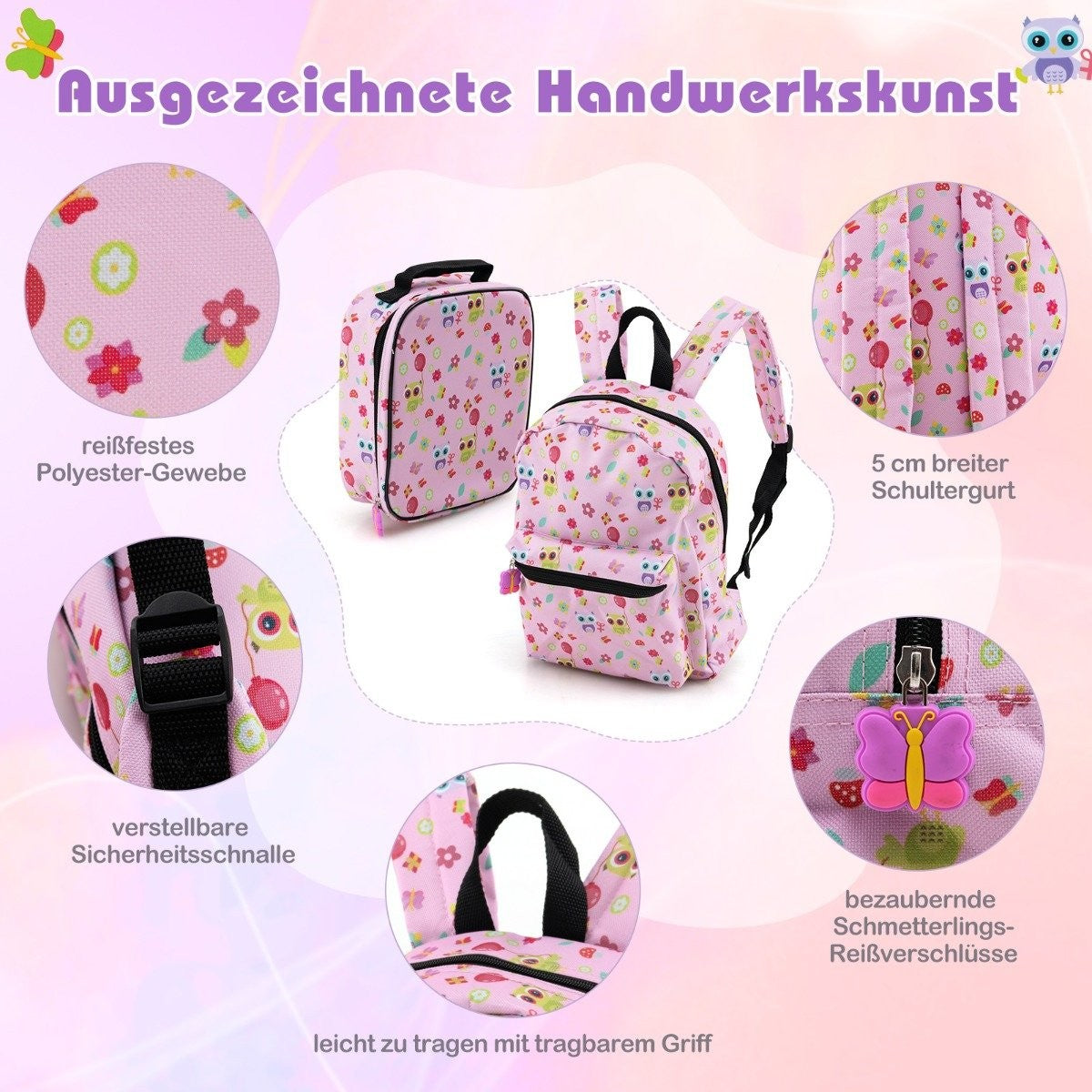 Children's 5-Piece Luggage Set with Backpack & Pillow