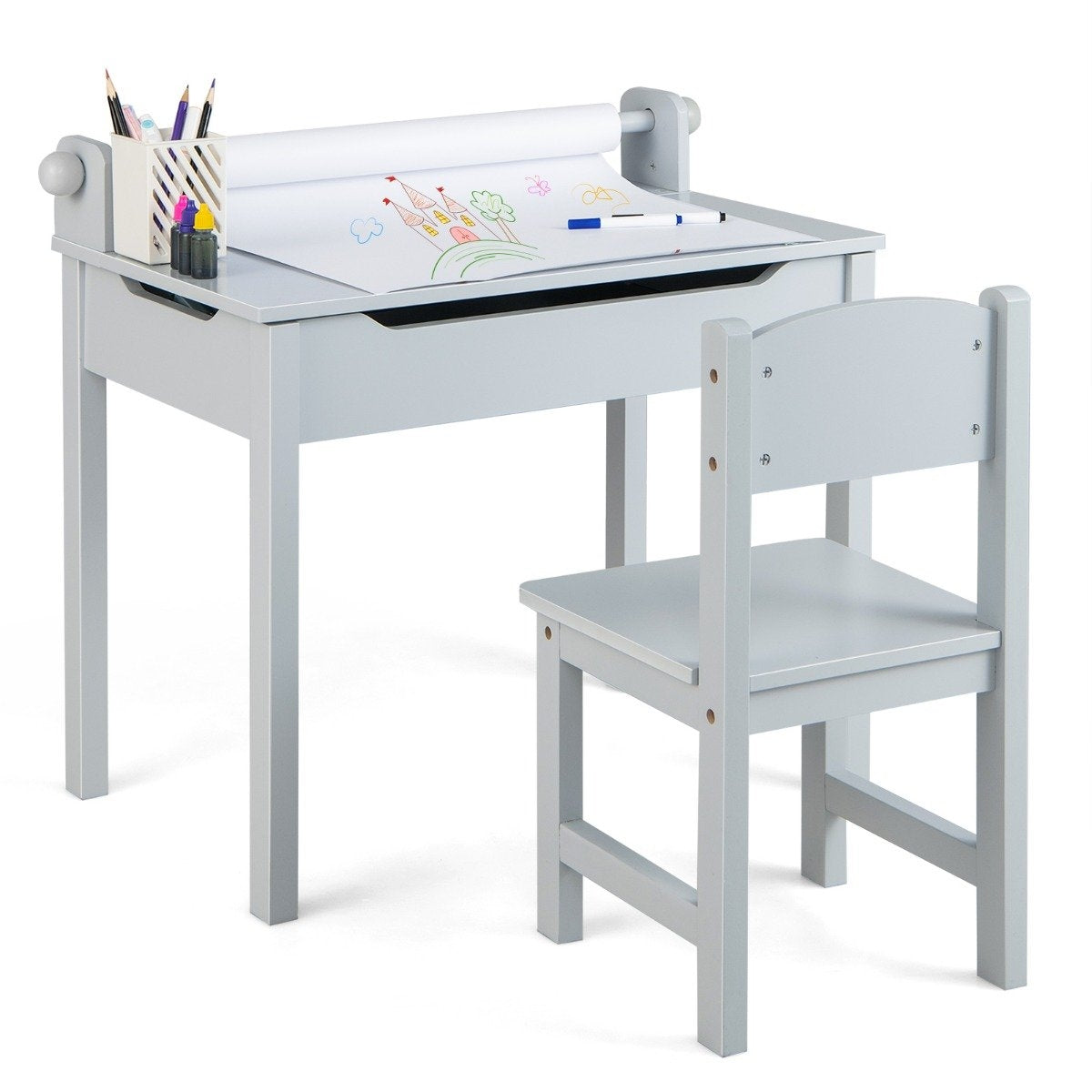 Children's Activity Table and Chair Set with Storage