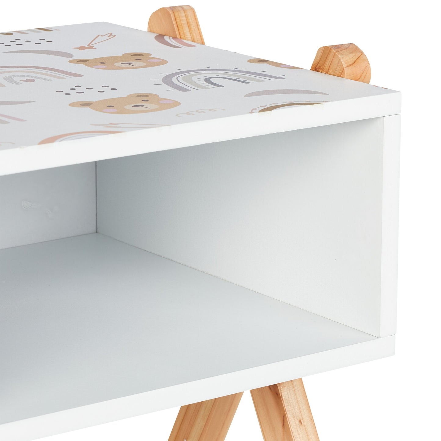 Children's Bedside Table with Open Shelf
