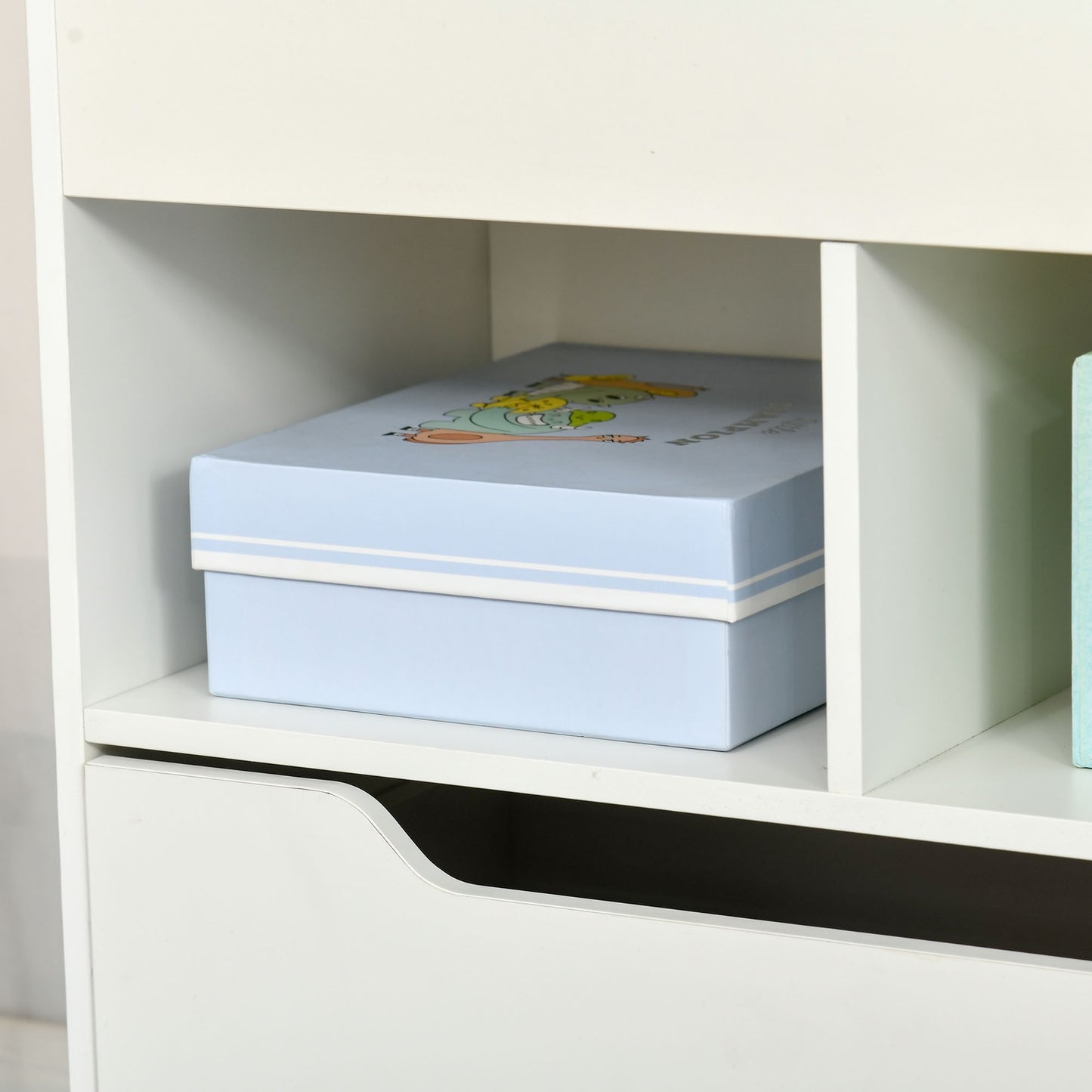 Children's Bookshelf with Drawer, 3-Tier, White, 60x30x90 cm