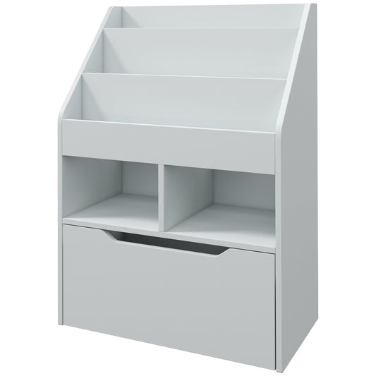 Children's Bookshelf with Drawer, Grey, 60 x 30 x 90 cm