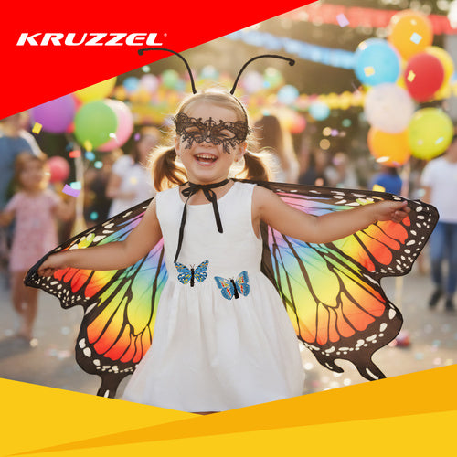 Children's Butterfly Costume Set with Wings & Mask