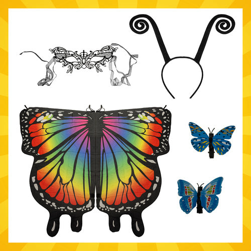 Children's Butterfly Costume Set with Wings & Mask