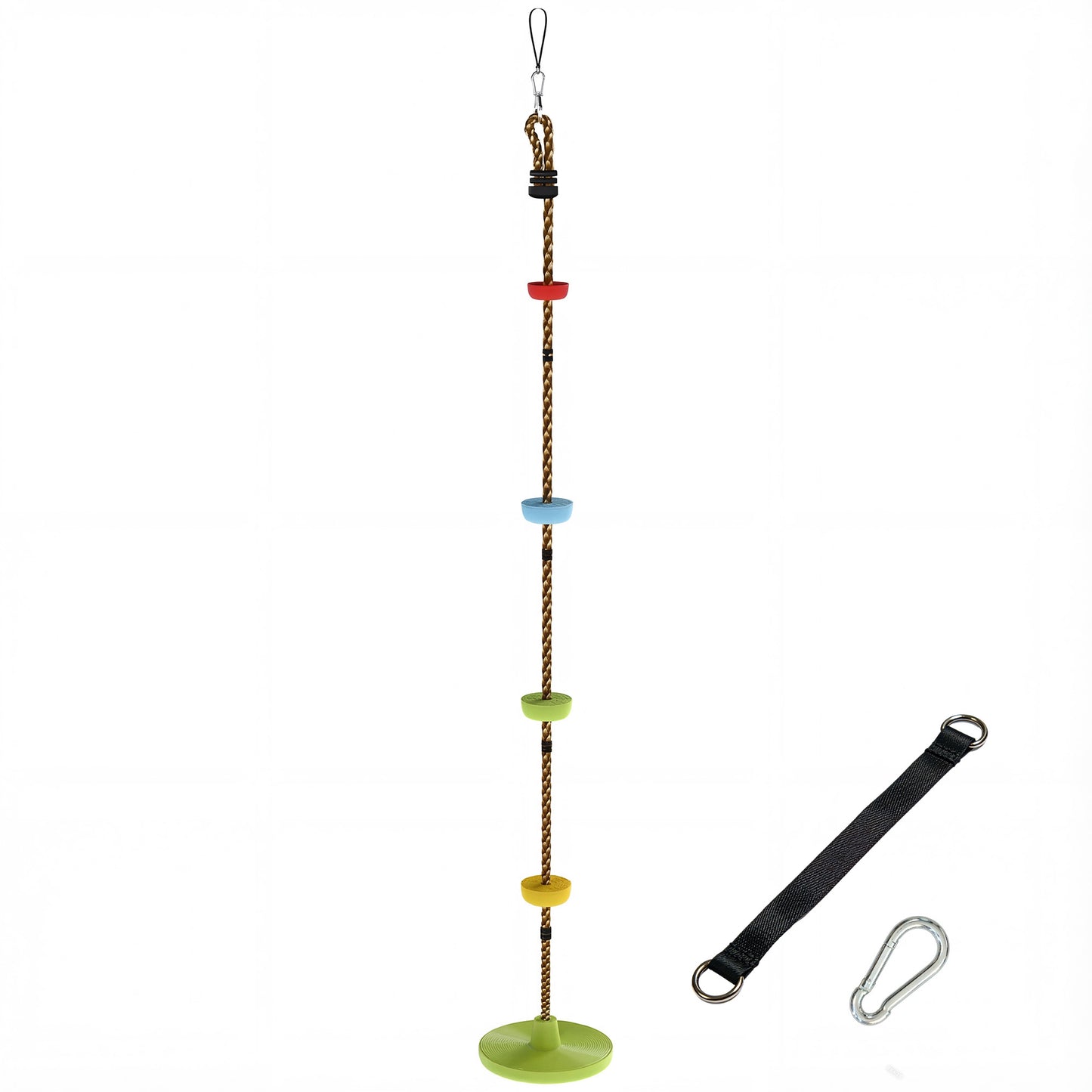 Children's Climbing Rope Set with Disc Swing and Foot Holds