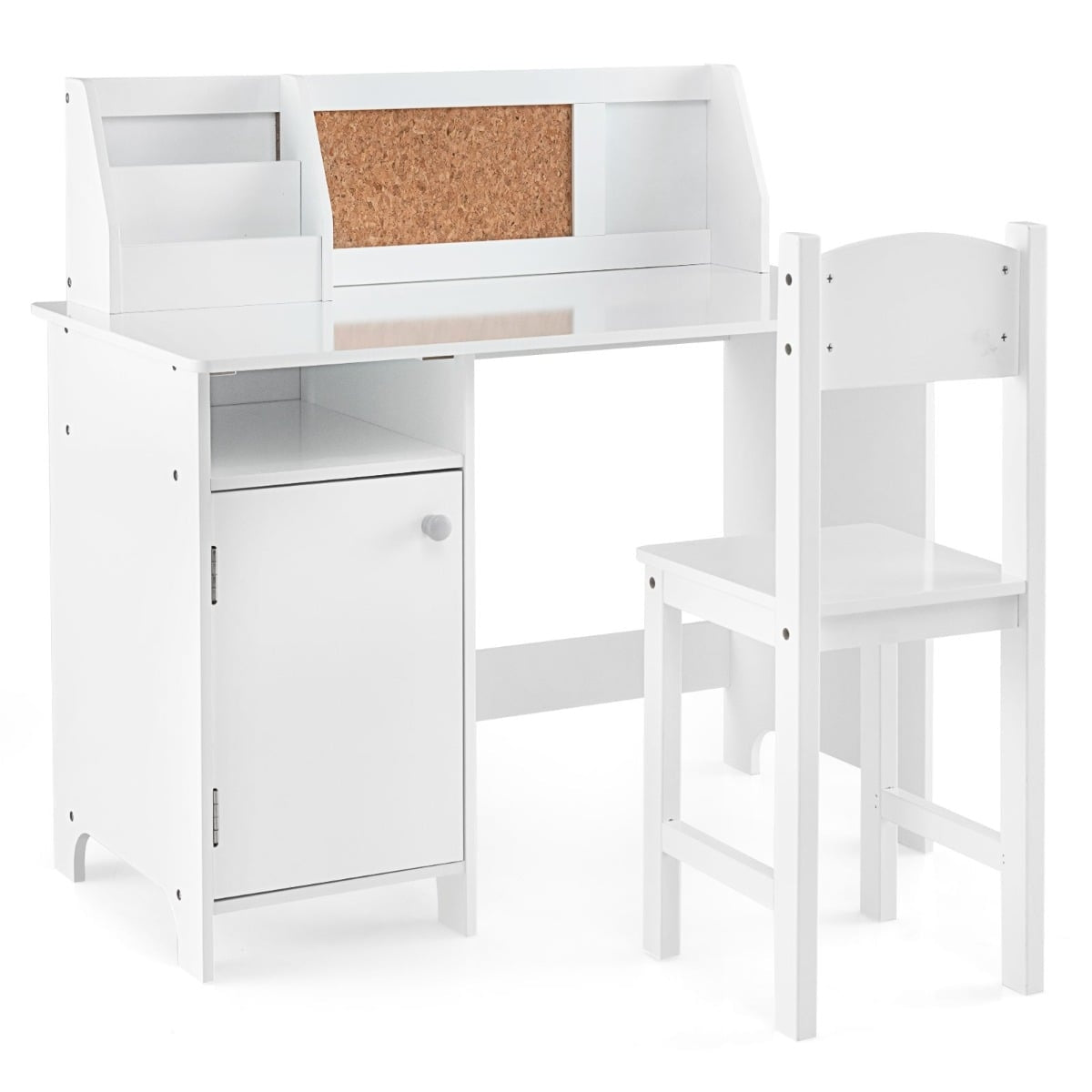 Children's Desk Set with Chair, Corkboard & Storage