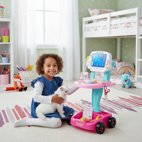 Children's Doctor Play Set with Stroller – 18 Pieces