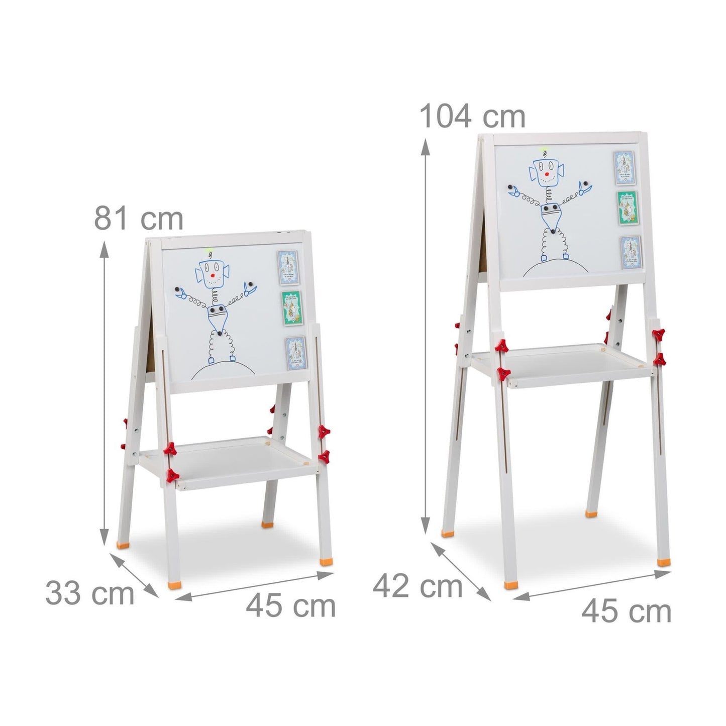 Children's Easel with Whiteboard & Chalkboard, Adjustable