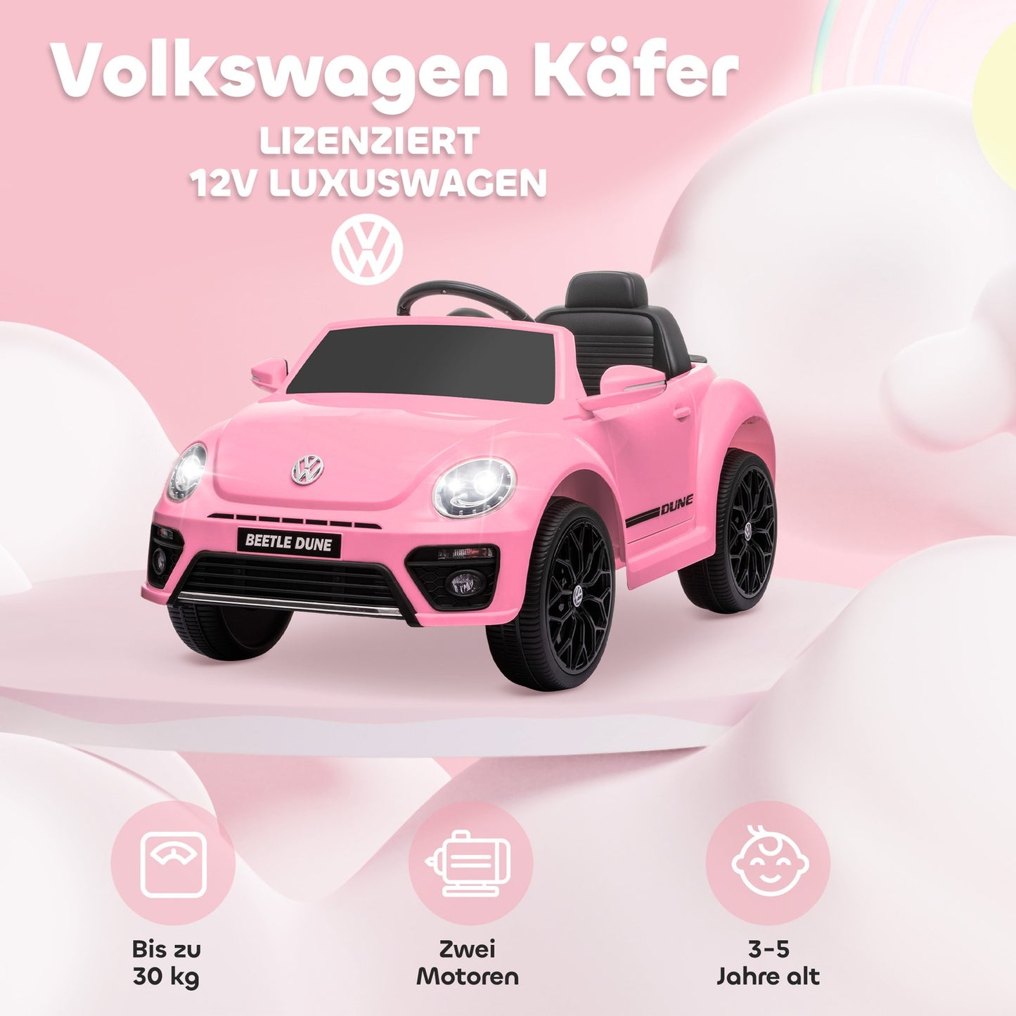 Electric car for children 12V with remote control, music & lights