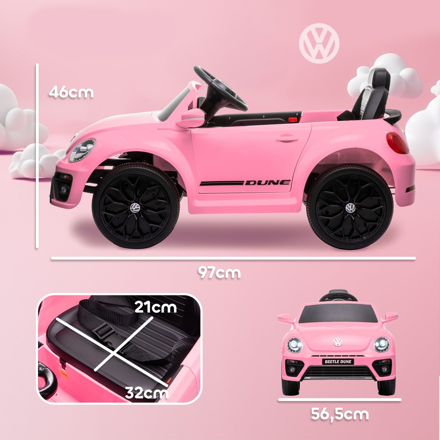 Electric car for children 12V with remote control, music & lights