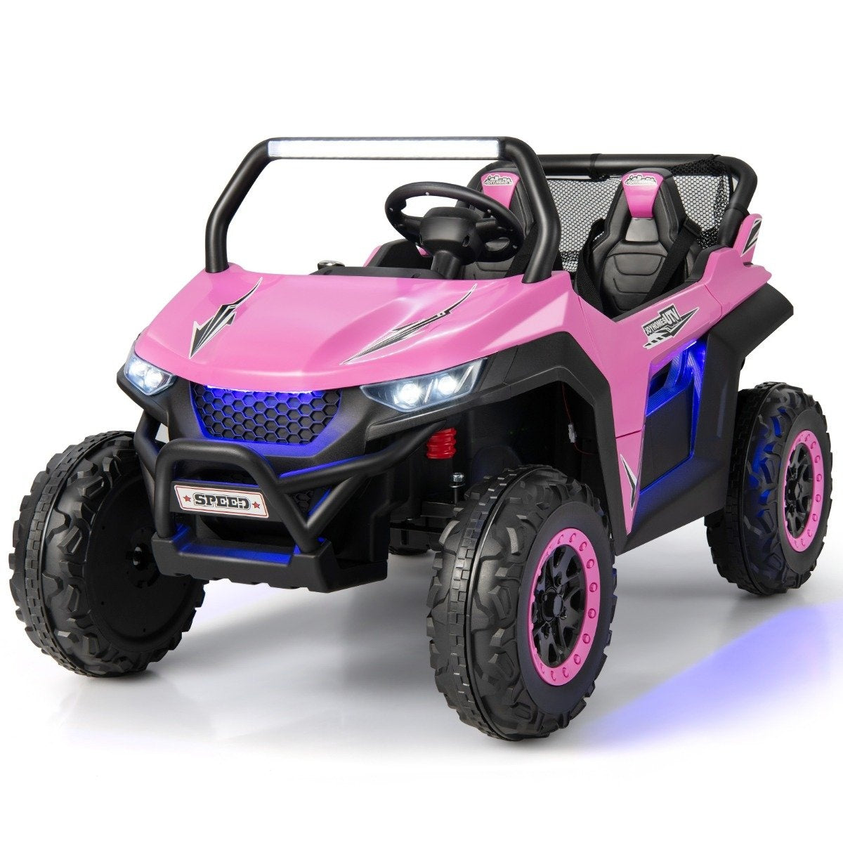 Children's Electric Off-Road Car with Remote, 2 Seats, Pink