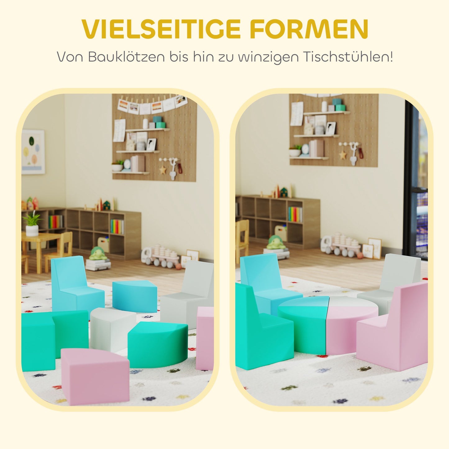 Children's Foam Building Blocks Set, 8-Piece, Multicolor