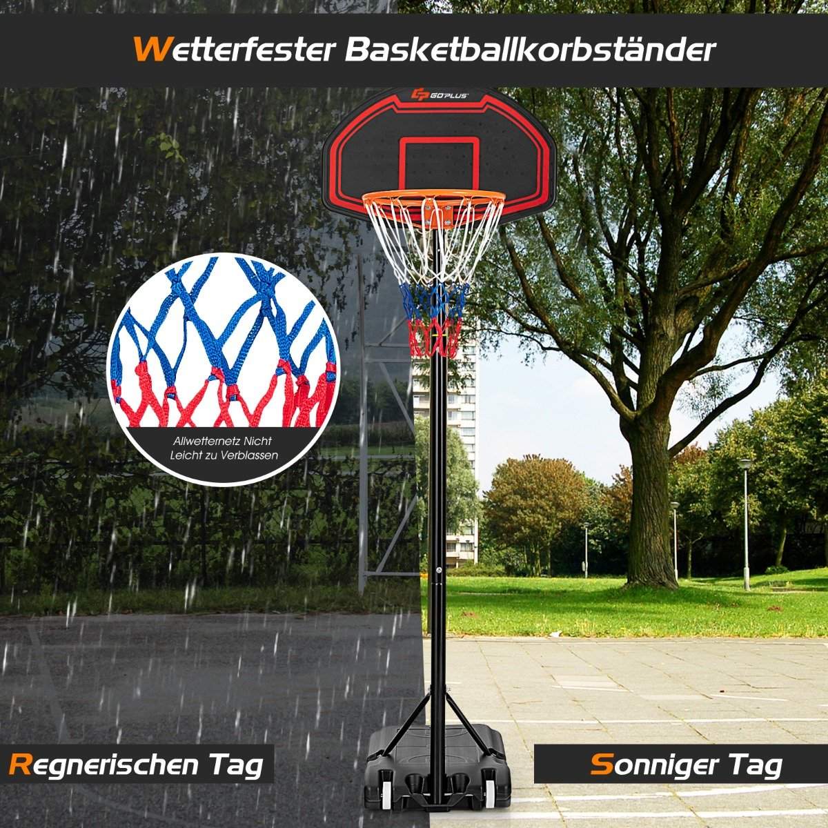 Children's Height Adjustable Basketball Stand for Indoor and Outdoor Use Black + Red