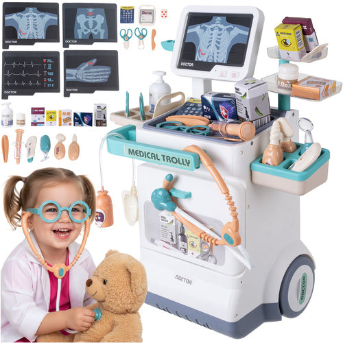 Children's Medical Kit with Trolley, ECG, 26 Pieces