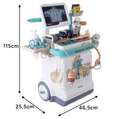 Children's Medical Kit with Trolley, ECG, 26 Pieces