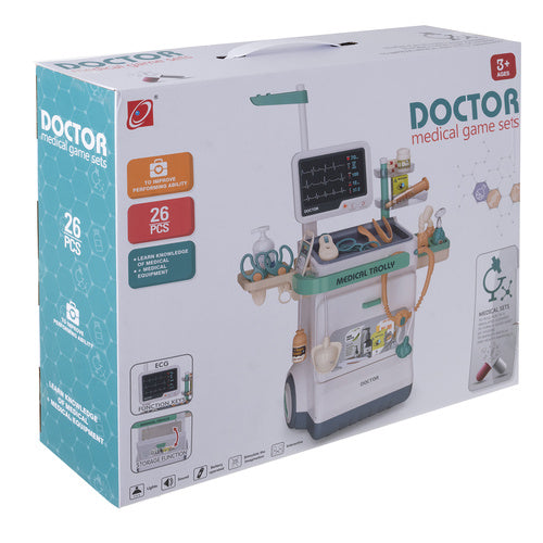 Children's Medical Kit with Trolley, ECG, 26 Pieces